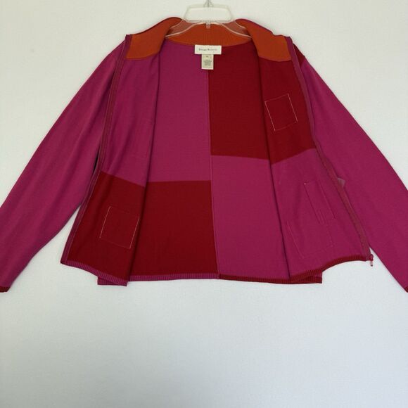 Susan Bristol Sz CL Vintage NWT Full Zip Cotton Cardigan Jacket Sweater Y2K Pink - Picture 11 of 15